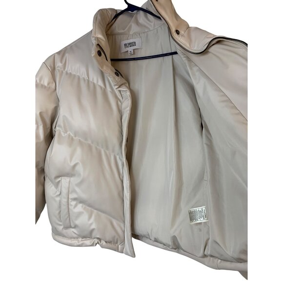 BB Dakota Steve Madden Answer My Layer Crop Boxy Puffer Jacket Bone M RA10052 - Picture 9 of 10